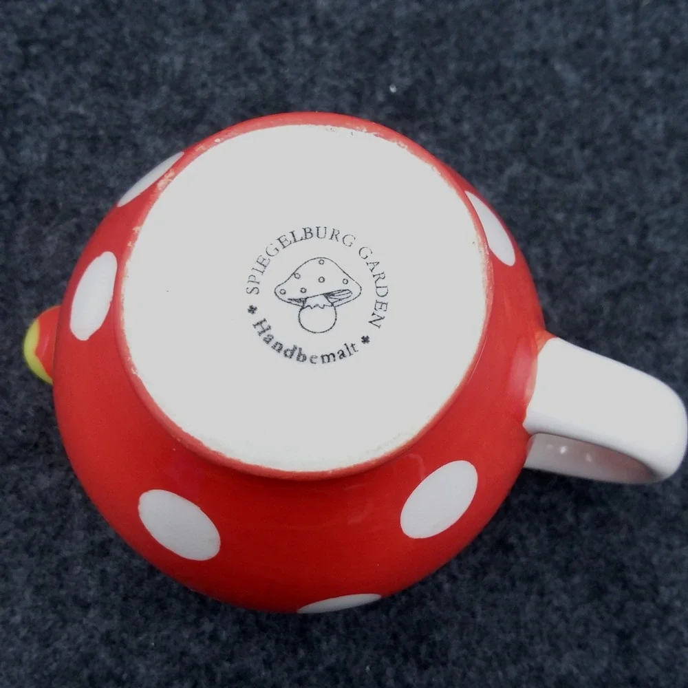 Spiegelburg‎ Garden Mini Creamer & Sugar Bowl Polka Dot Mushroom Whimsy Germany
